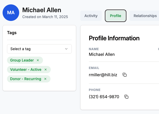 contact profile